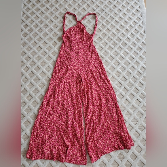 Free People Arlo Ditsy Floral Print Timeless Jumpsuit NWOT Size XS Boho Chic - Picture 3 of 14